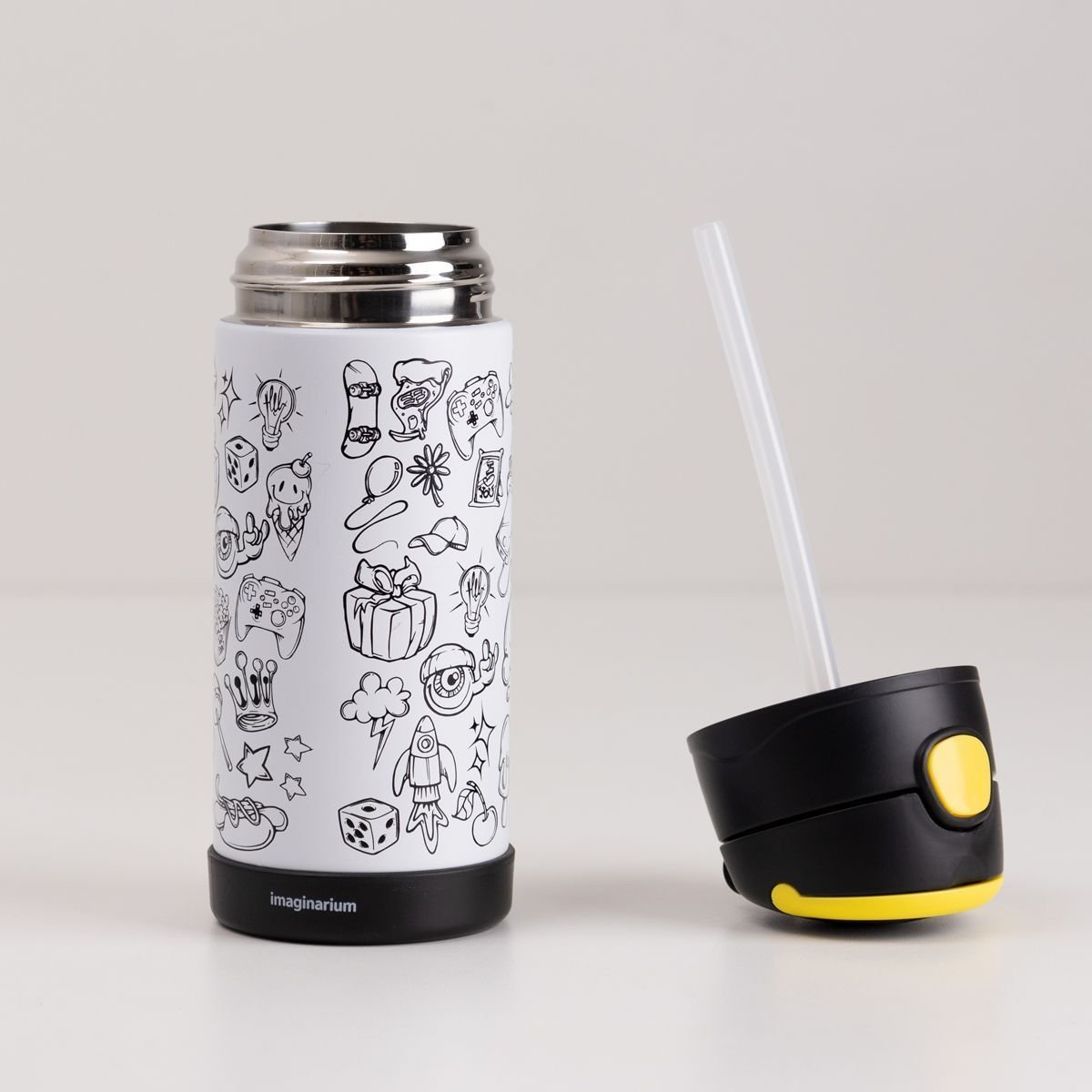 Garrafa Infantil Com Canudo Imagiland Branco 4