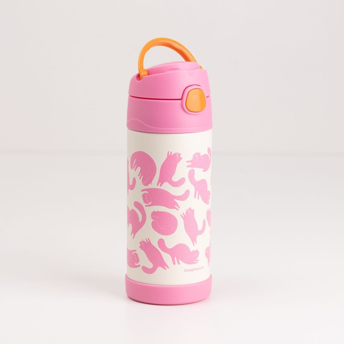 Garrafa Térmica Com Canudo Gatinhos Rosa 3
