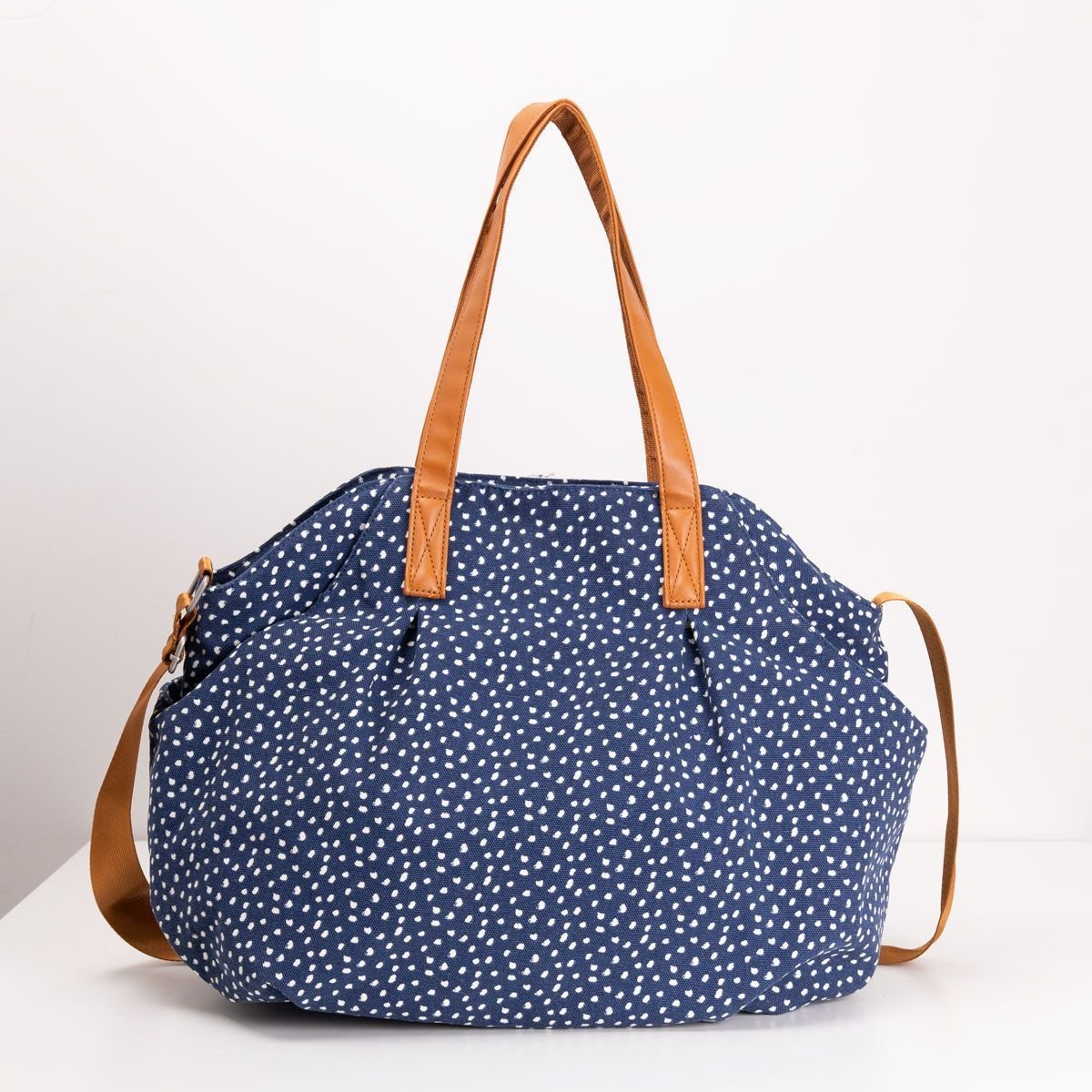 Bolsa Canvas Poá Marinho Azul 2