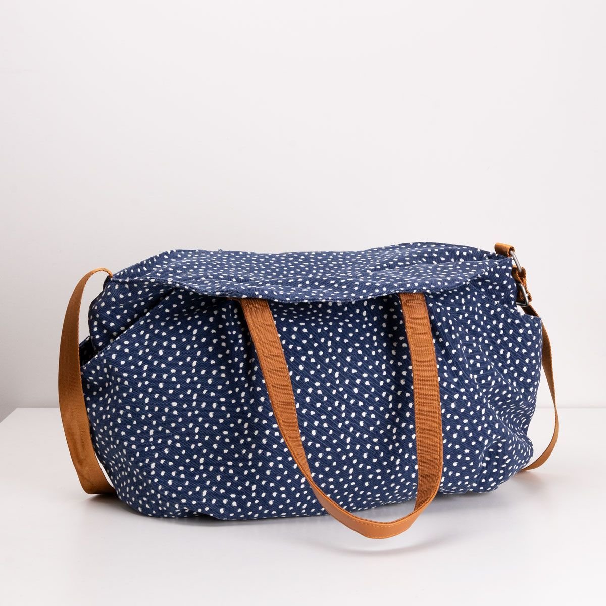 Bolsa Canvas Poá Marinho Azul 3