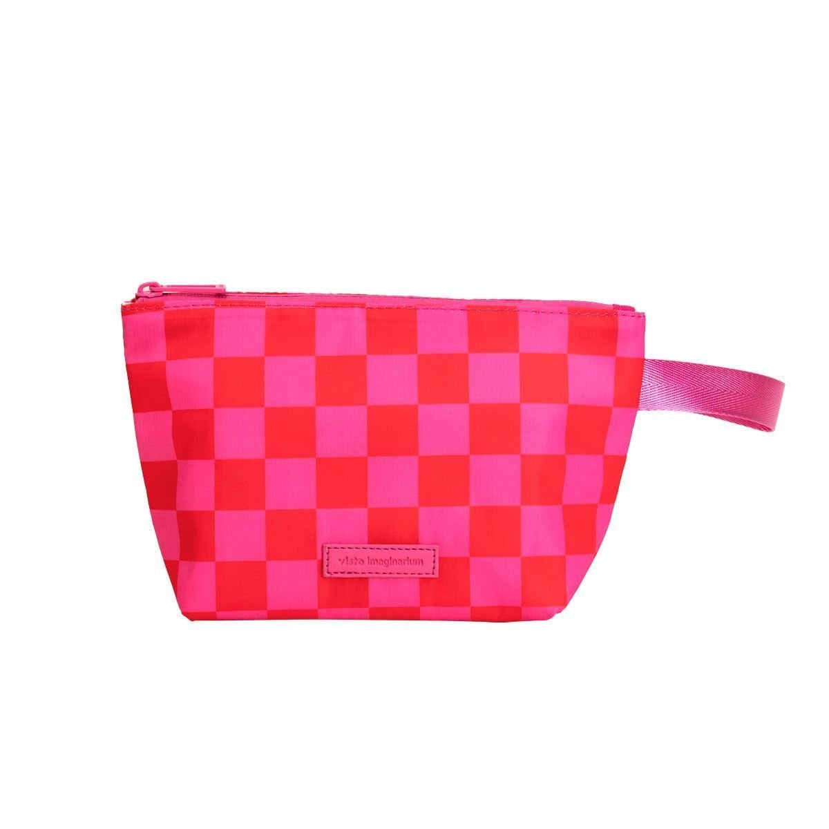 Necessaire Termica Xadrez Pink Vermelho Rosa 1