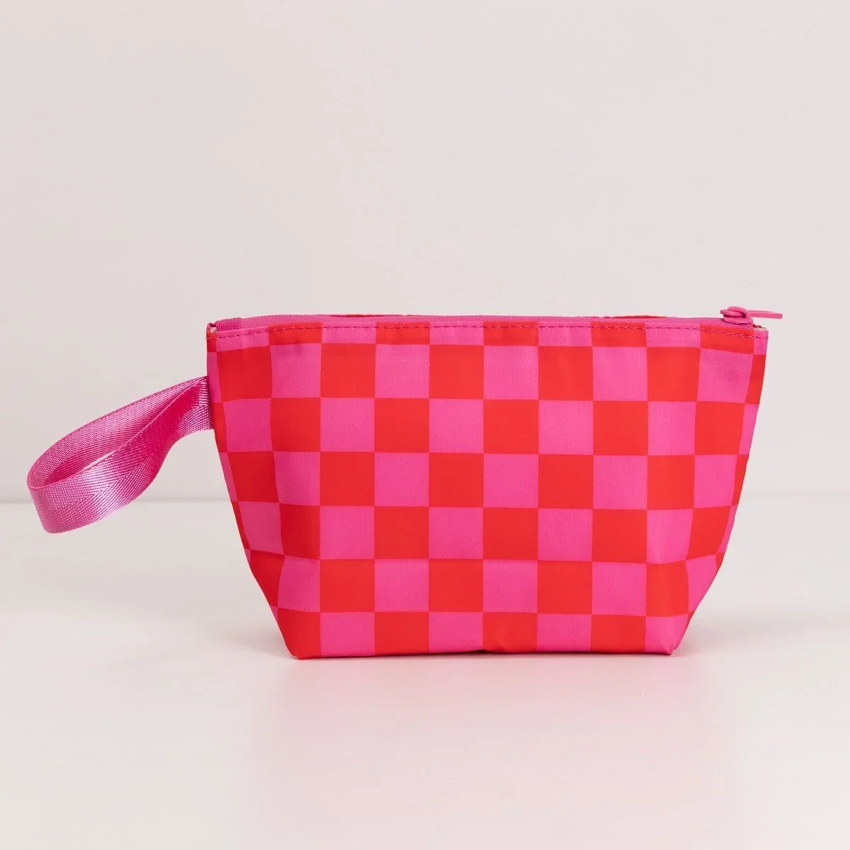 Necessaire Termica Xadrez Pink Vermelho Rosa 2