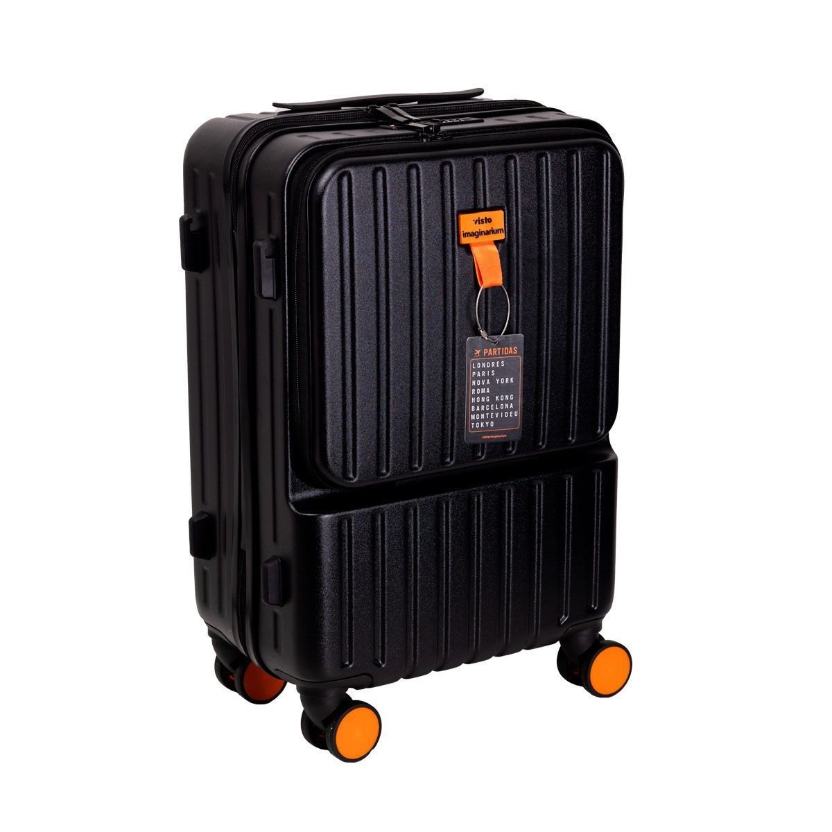 Mala de Viagem Preta Com Adesivos Preto 1