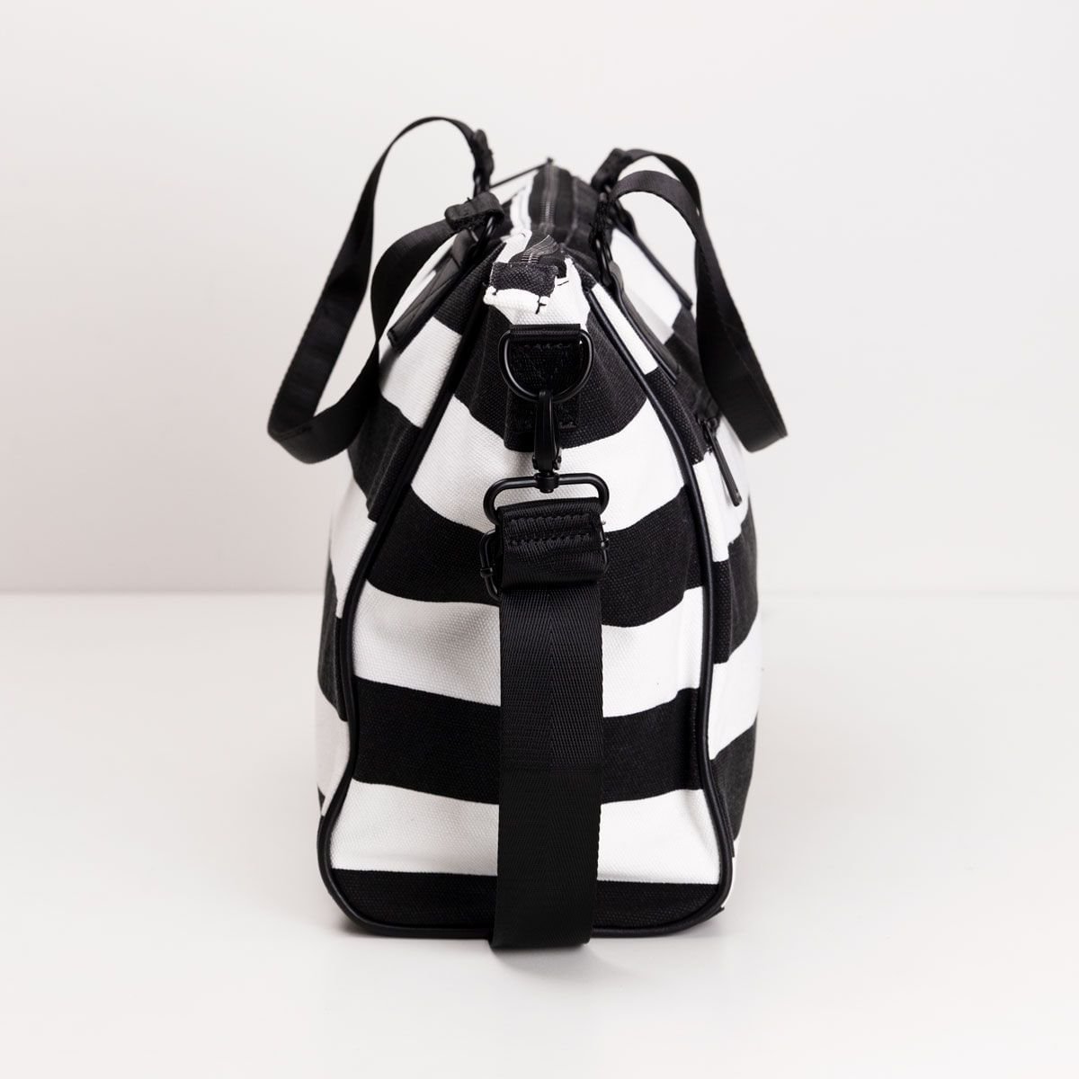 Bolsa Shopping Canvas Listrada Com Pu Preto 3