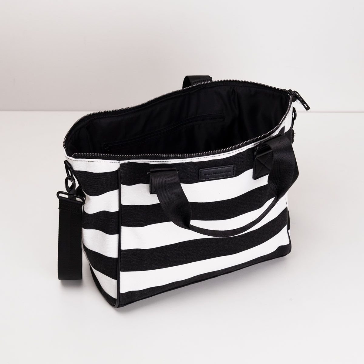Bolsa Shopping Canvas Listrada Com Pu Preto 4