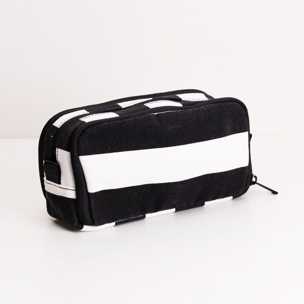 Estojo Bolsos Canvas Listrado Branco 2