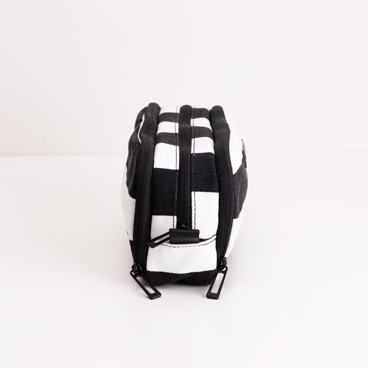 Estojo Bolsos Canvas Listrado Branco 3