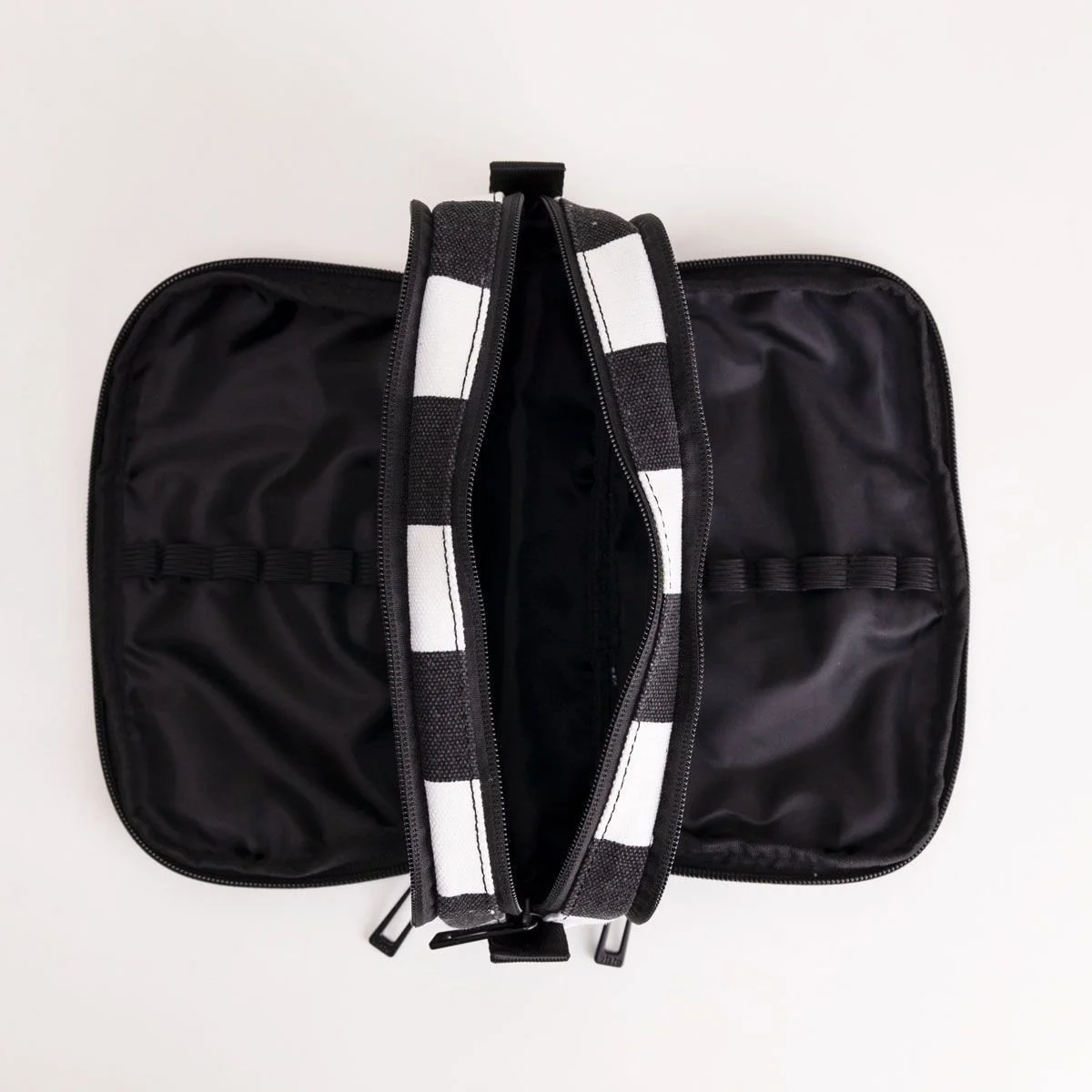 Estojo Bolsos Canvas Listrado Branco 4
