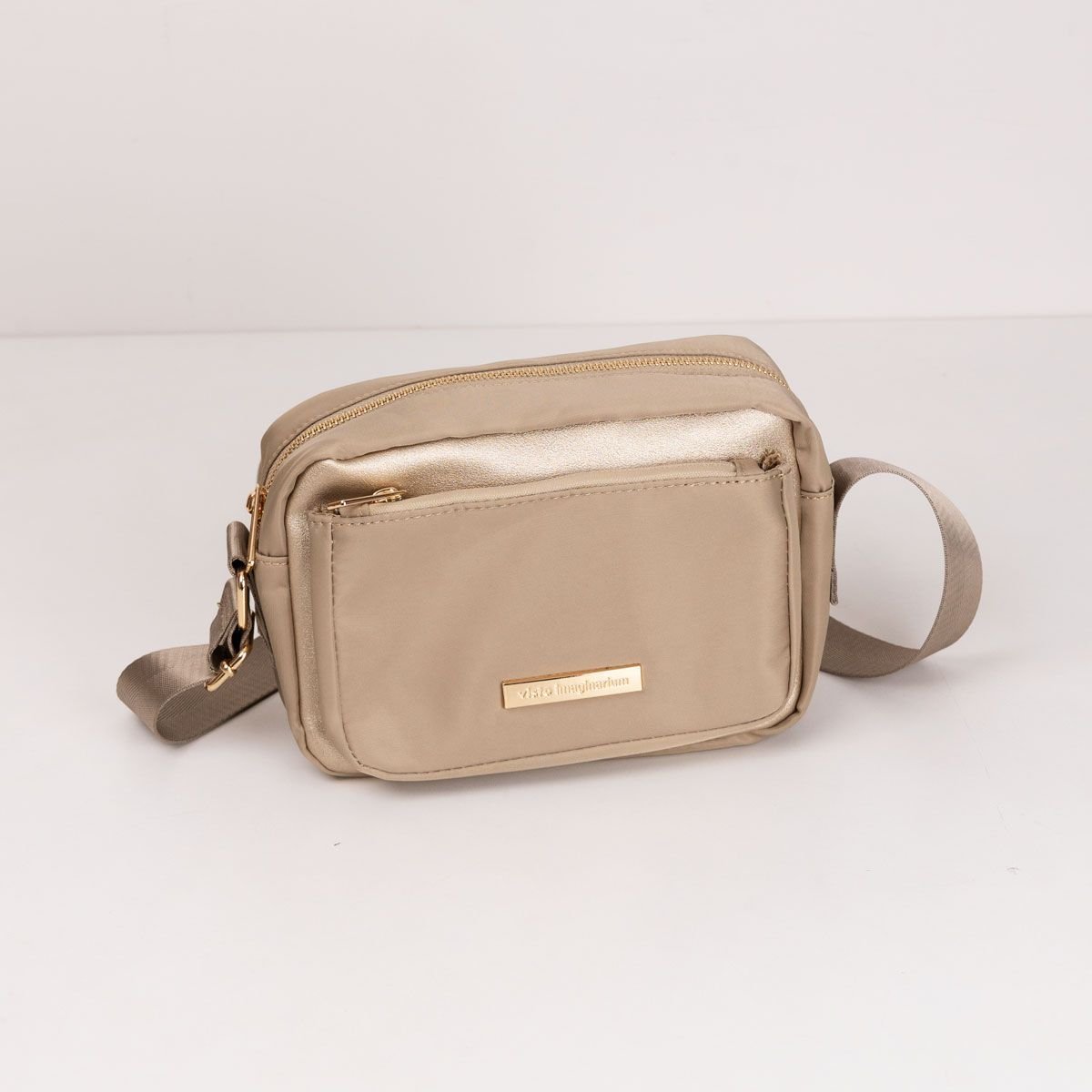 Bolsa Crossbody Box Clara Com Pu Dourado Dourado 1