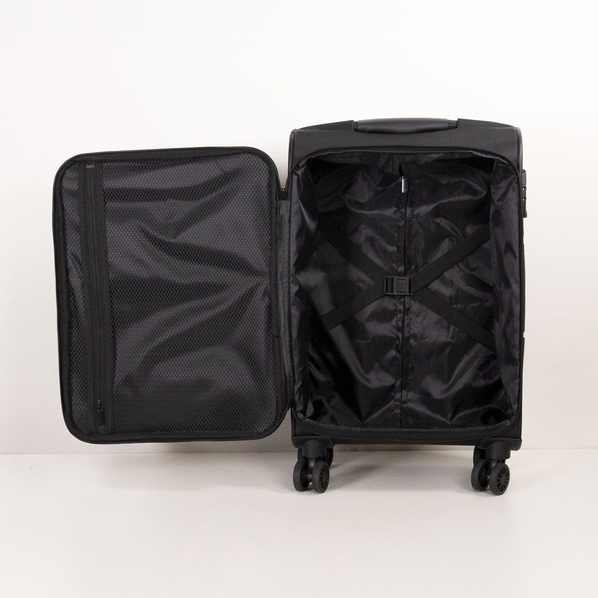 Mala De Viagem Bolsos Preta Preto 7