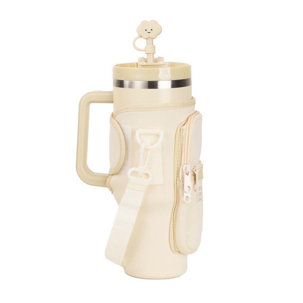 Copo Térmico Com Canudo e Case 24 Horas Bege 1