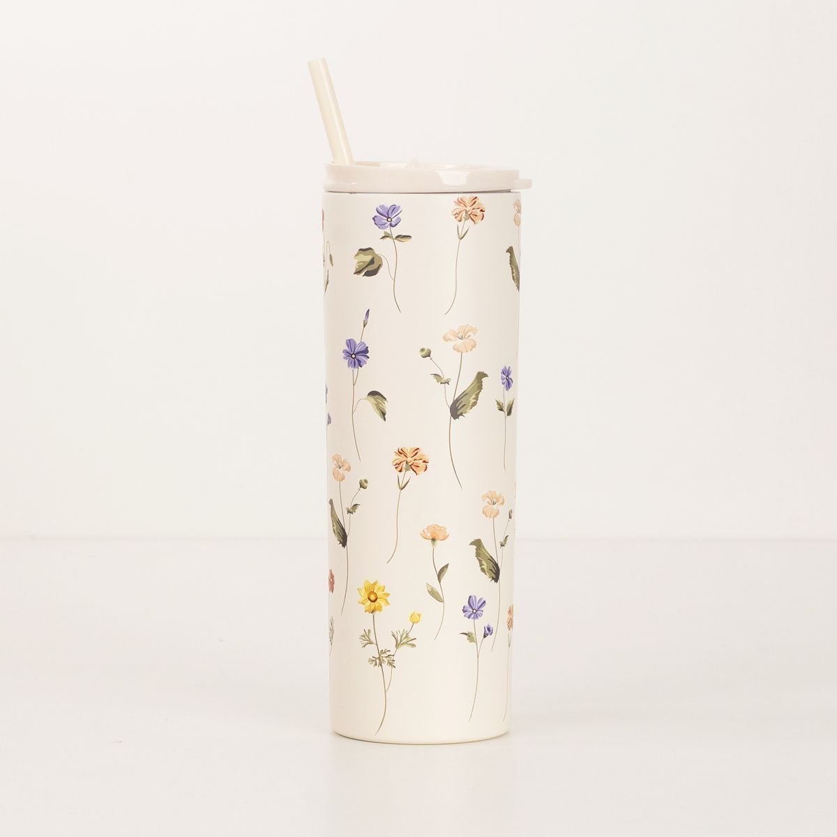 Copo Térmico Com Canudo Botânica Branco 2