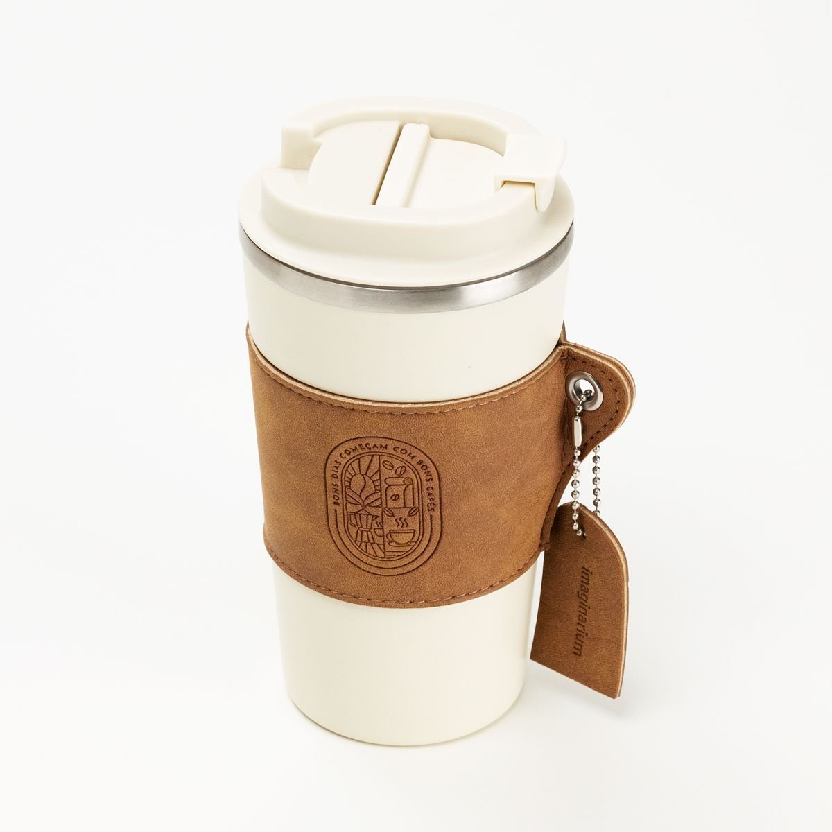 Copo Térmico Com Pingente Bons Cafés Off White/Caramelo 4