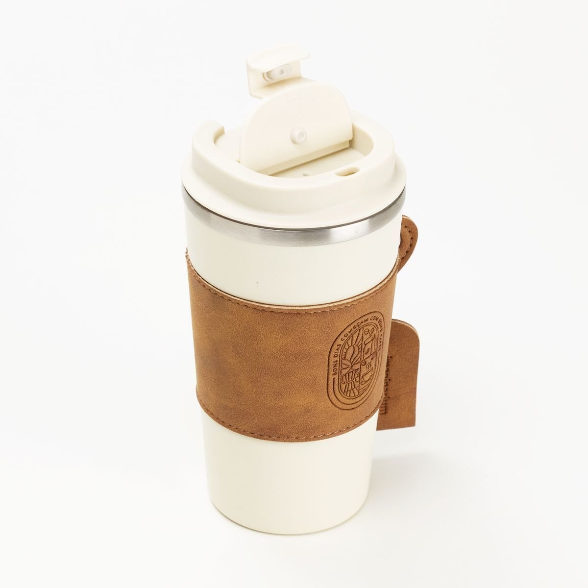 Copo Térmico Com Pingente Bons Cafés Off White/Caramelo 5