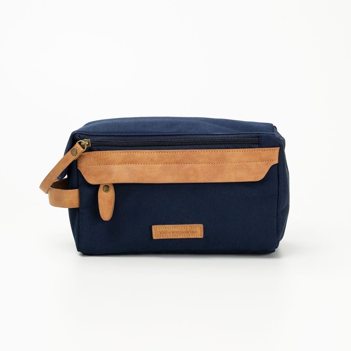 Necessaire Canvas Marinho e Marrom Azul Marinho/Bege 2
