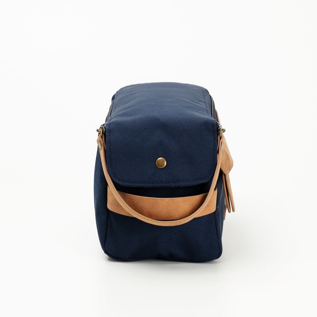 Necessaire Canvas Marinho e Marrom Azul Marinho/Bege 3