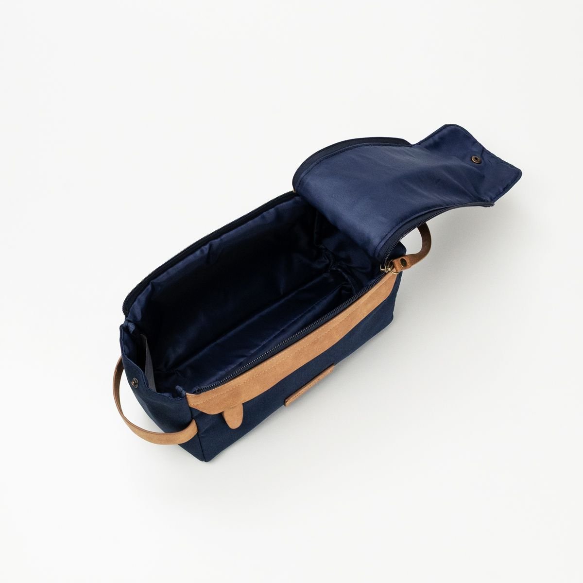 Necessaire Canvas Marinho e Marrom Azul Marinho/Bege 6