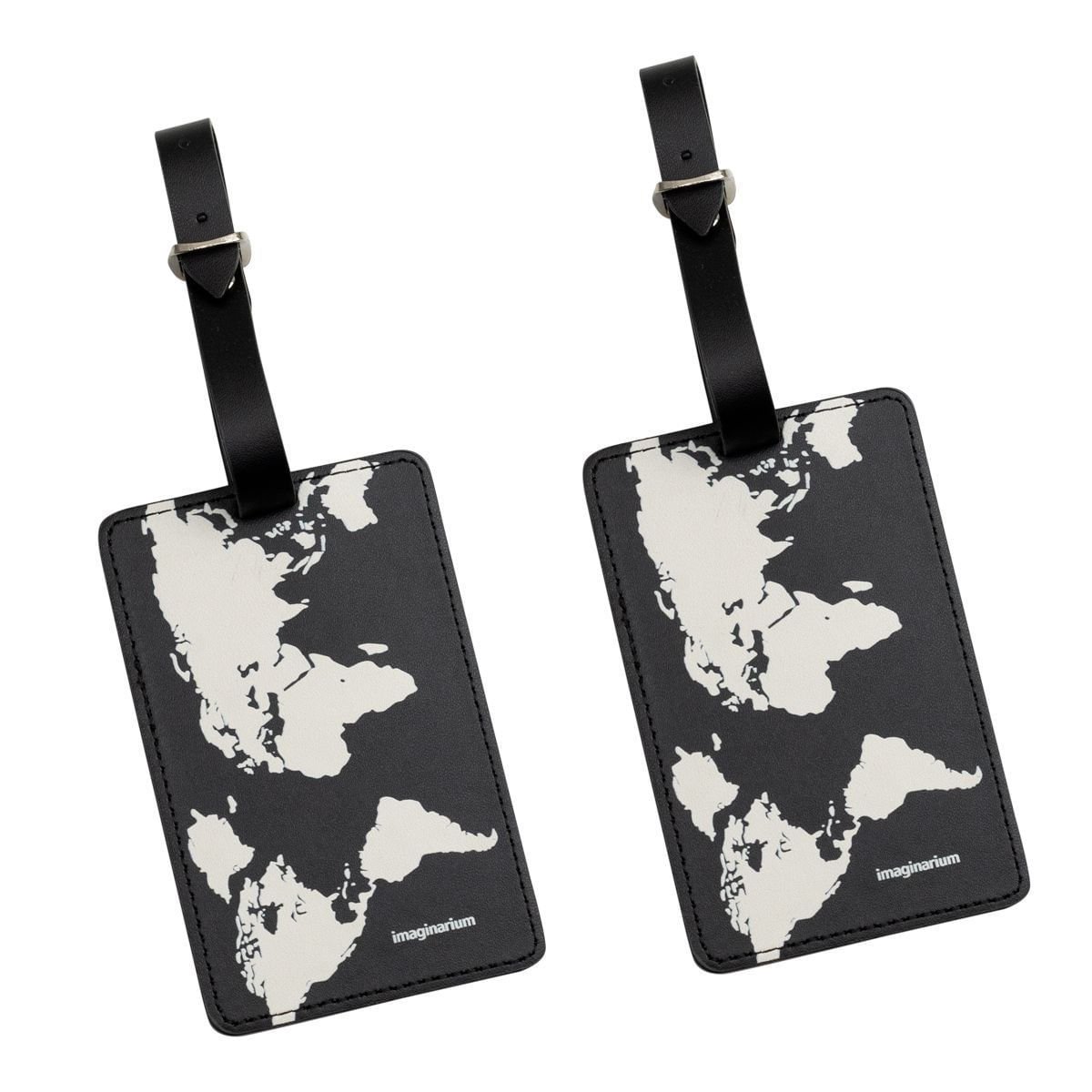 Porta Passaporte e Tags de Mala Mapa Preto 3