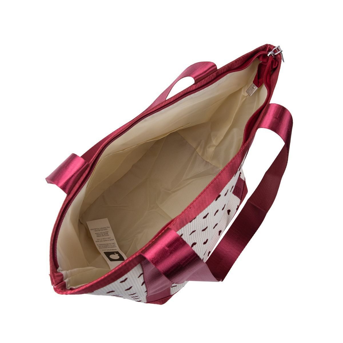 Bolsa Estampada Coração Branco/Vermelho 4