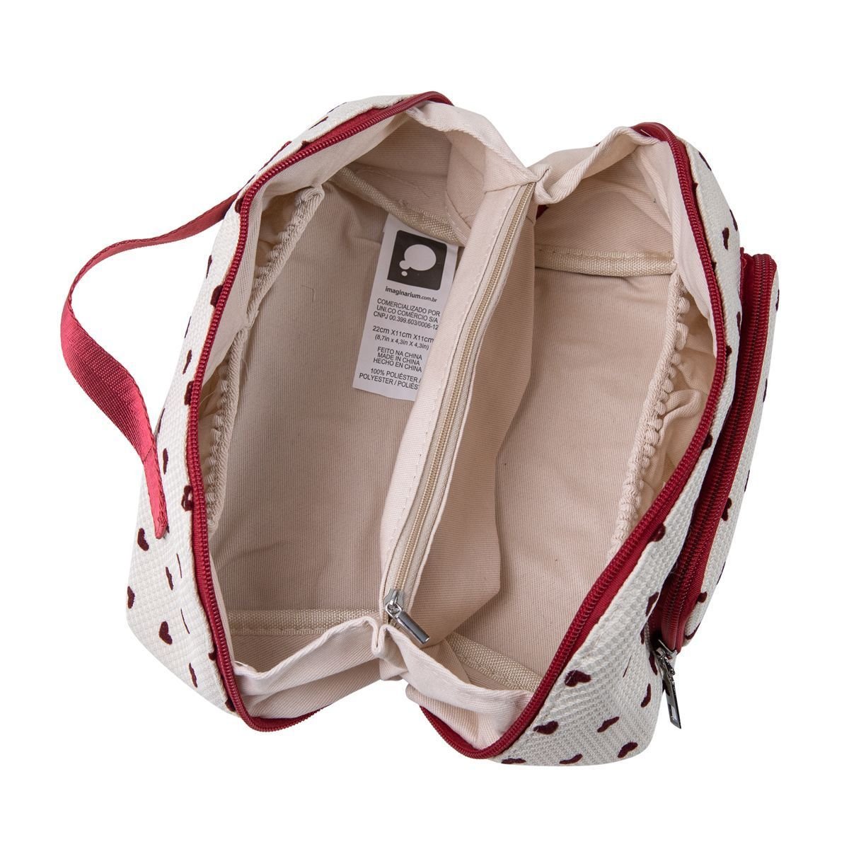 Necessaire Angle Bolso Coração Branco/Vermelho 4