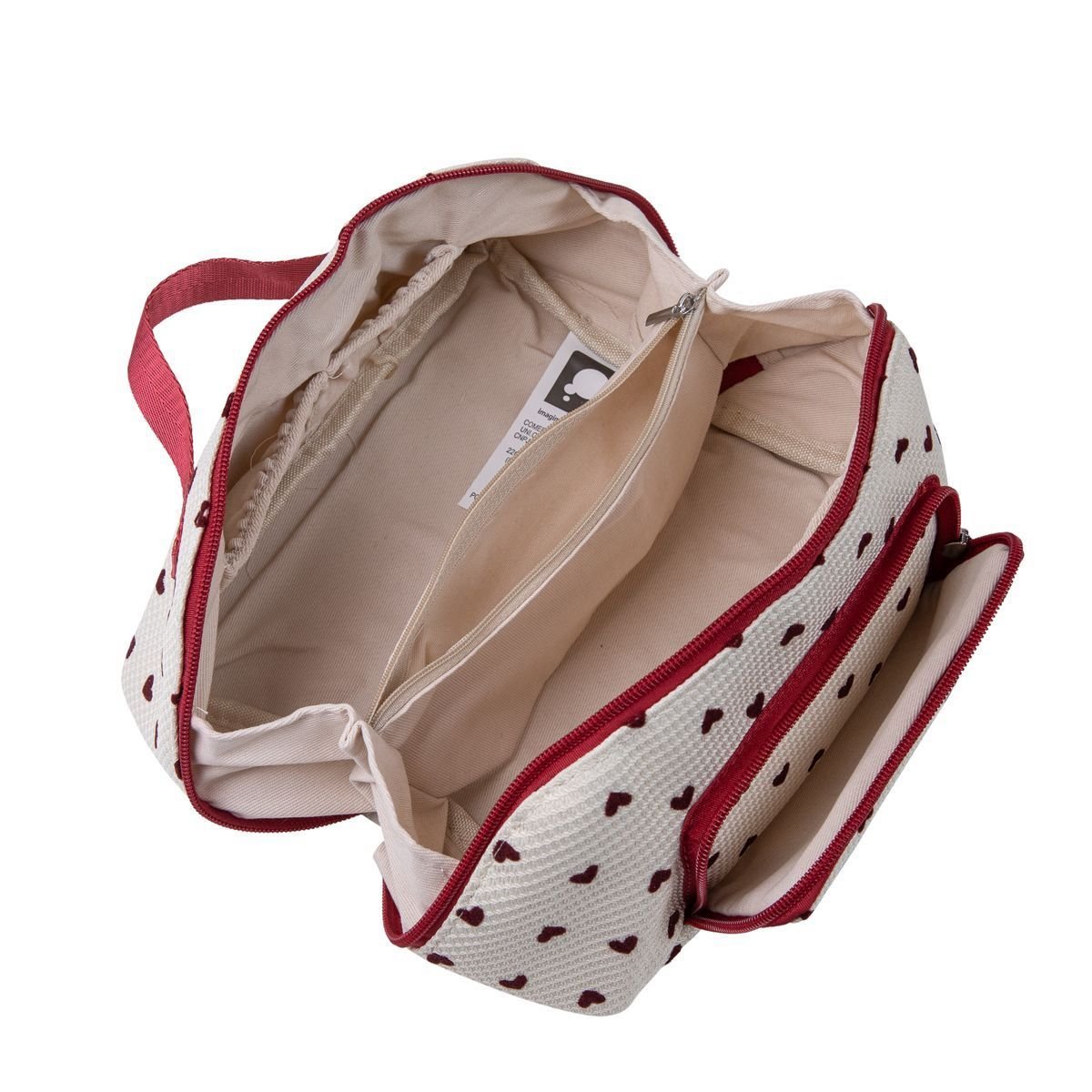 Necessaire Angle Bolso Coração Branco/Vermelho 5