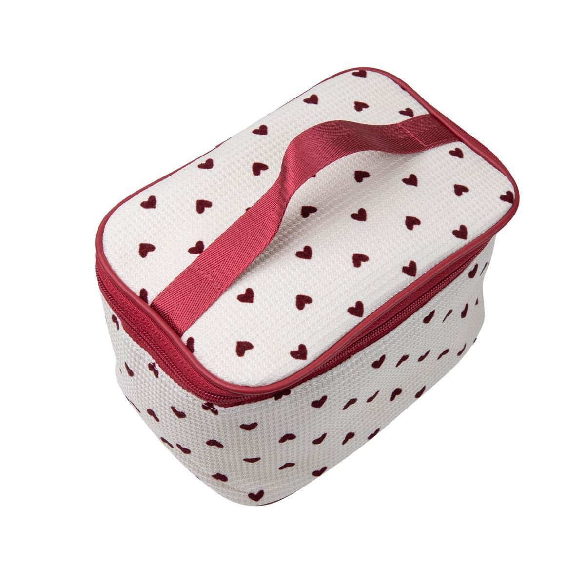 Necessaire Alça Coração Branco/Vermelho 3
