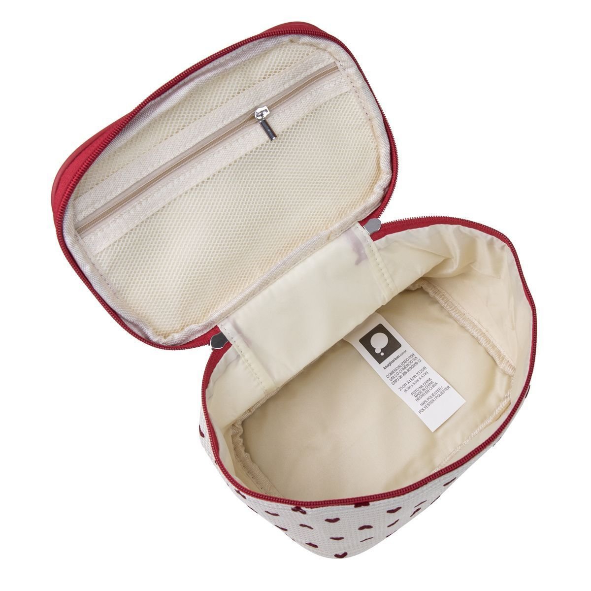 Necessaire Alça Coração Branco/Vermelho 4