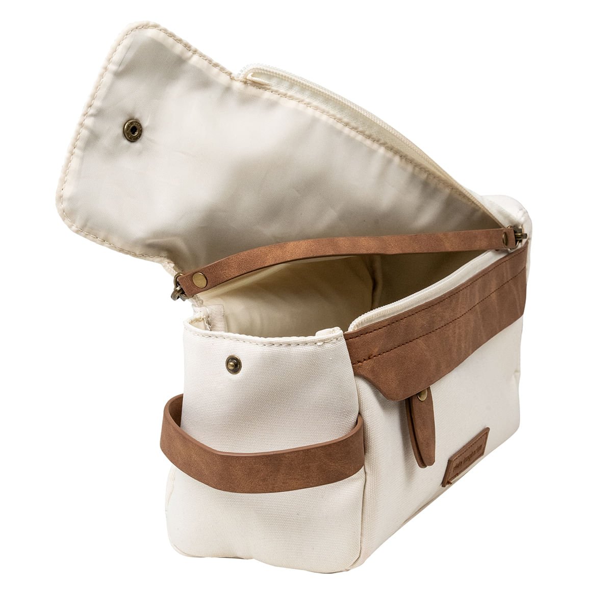 Necessaire Canvas Off White e Marrom Off White 2