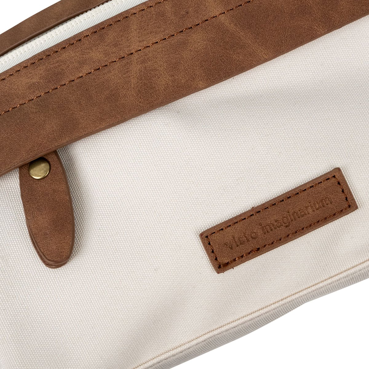 Necessaire Canvas Off White e Marrom Off White 5