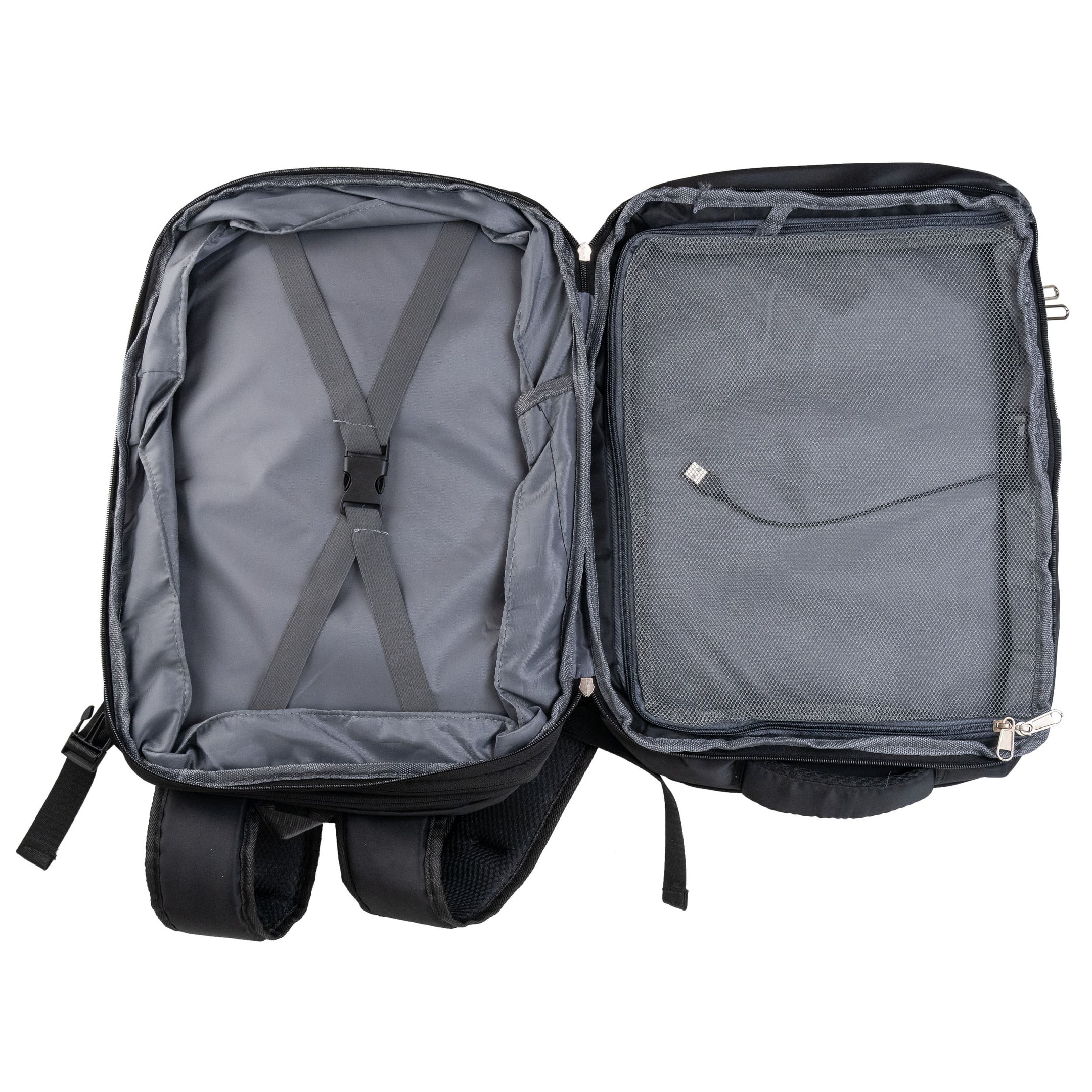 Mochila Expansível Viagem Preta Preto 2