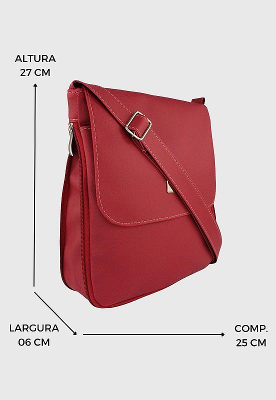 Lennas Bolsa Transversal Feminina Masculina Vermelha L012 Vermelho 2