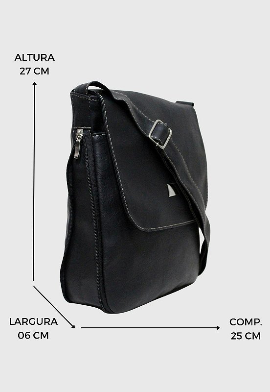Lennas Bolsa Transversal Feminina Masculina Preta L012 Preto 2