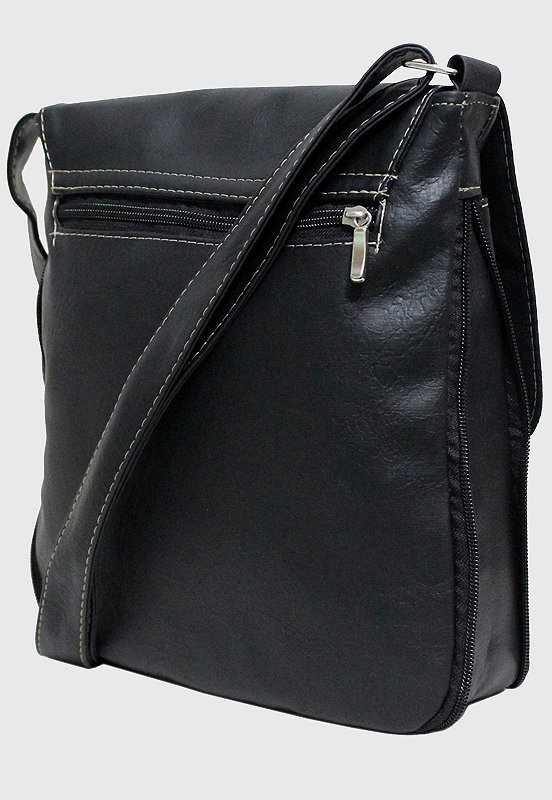 Lennas Bolsa Transversal Feminina Masculina Preta L012 Preto 3