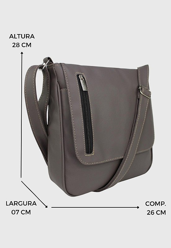Lennas Bolsa Transversal Media Masculina Feminina Cinza L023 Cinza 2