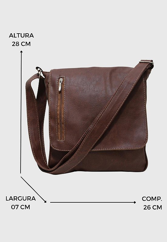 Lennas Bolsa Transversal Media Masculina Feminina Caramelo L023 Marrom 2