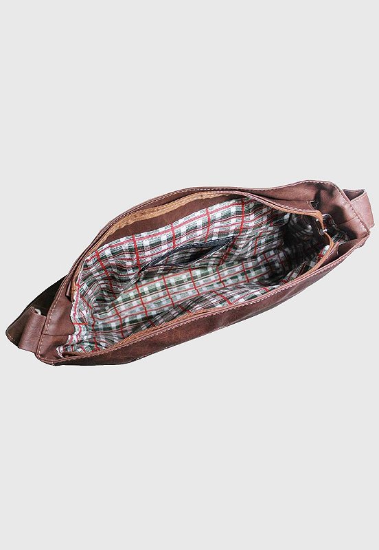 Lennas Bolsa Transversal Media Masculina Feminina Caramelo L023 Marrom 5
