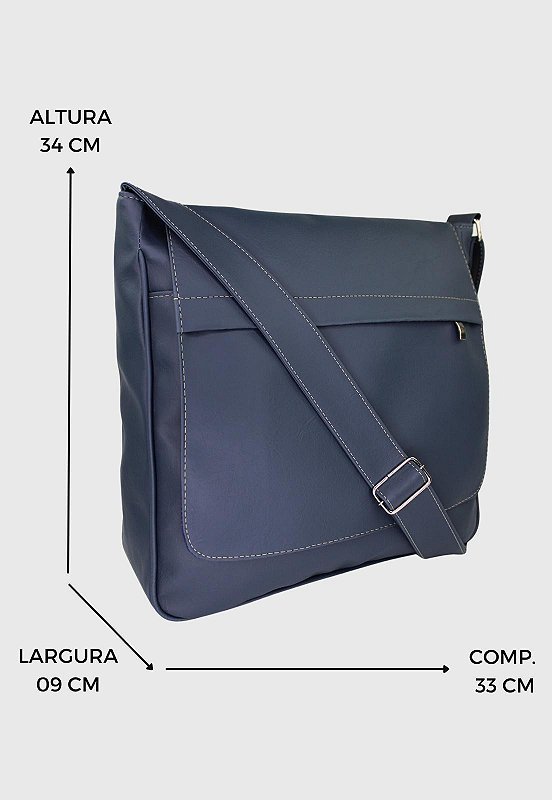 Bolsa Pasta Lennas Transversal Masculina Feminina Azul L045 Azul 2