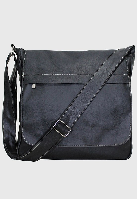Bolsa Pasta Lennas Transversal Masculina Feminina Preta L045 Preto 1