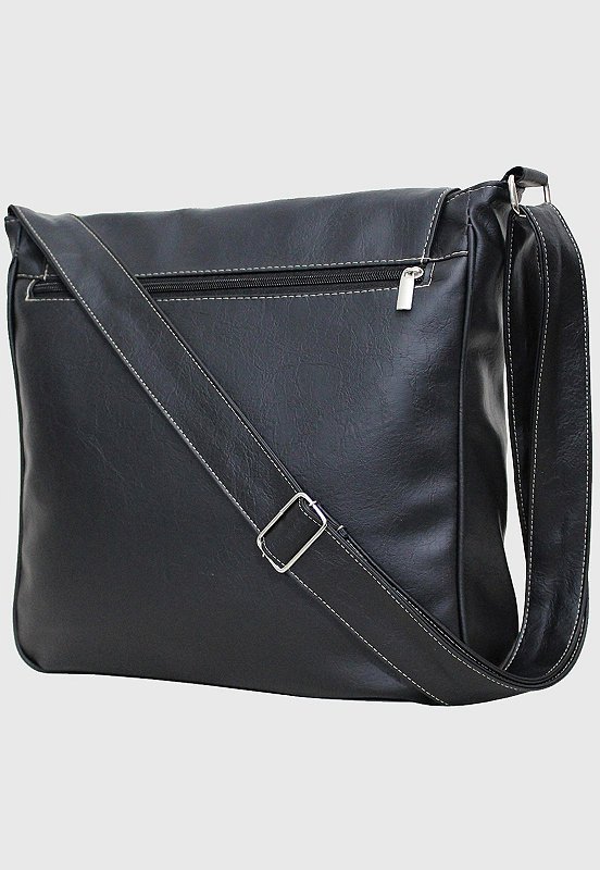 Bolsa Pasta Lennas Transversal Masculina Feminina Preta L045 Preto 3