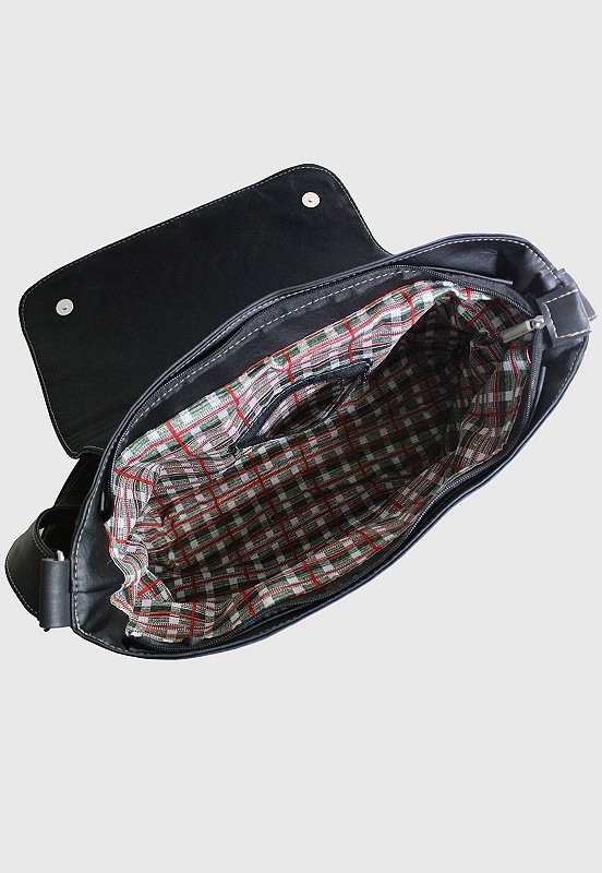 Bolsa Pasta Lennas Transversal Masculina Feminina Preta L045 Preto 5