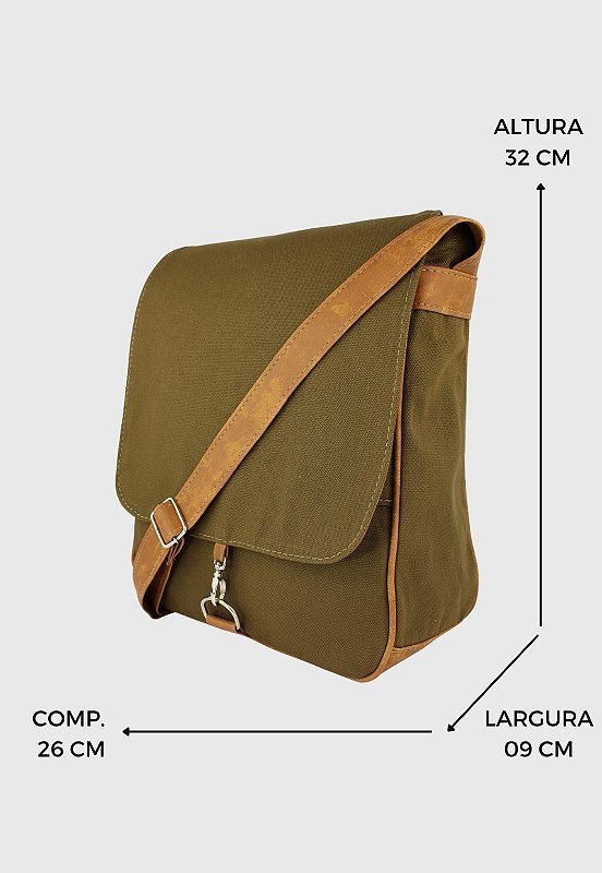 Bolsa Lennas Transversal de Lona Caqui L068 Bege 2