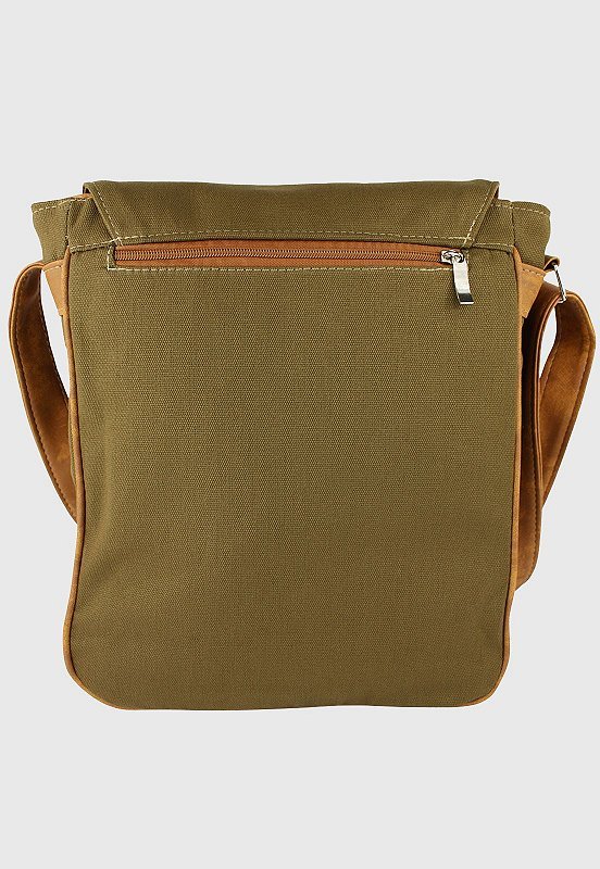 Bolsa Lennas Transversal de Lona Caqui L068 Bege 4