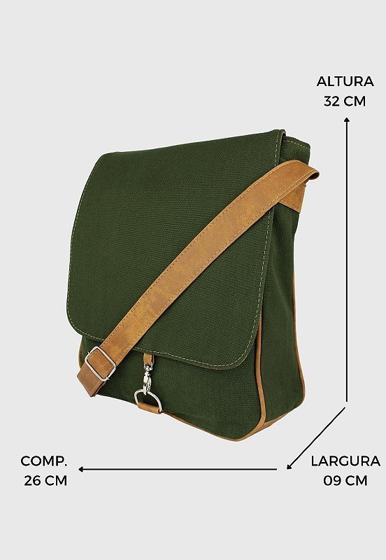 Bolsa Lennas Transversal de Lona Verde L068 Verde 2
