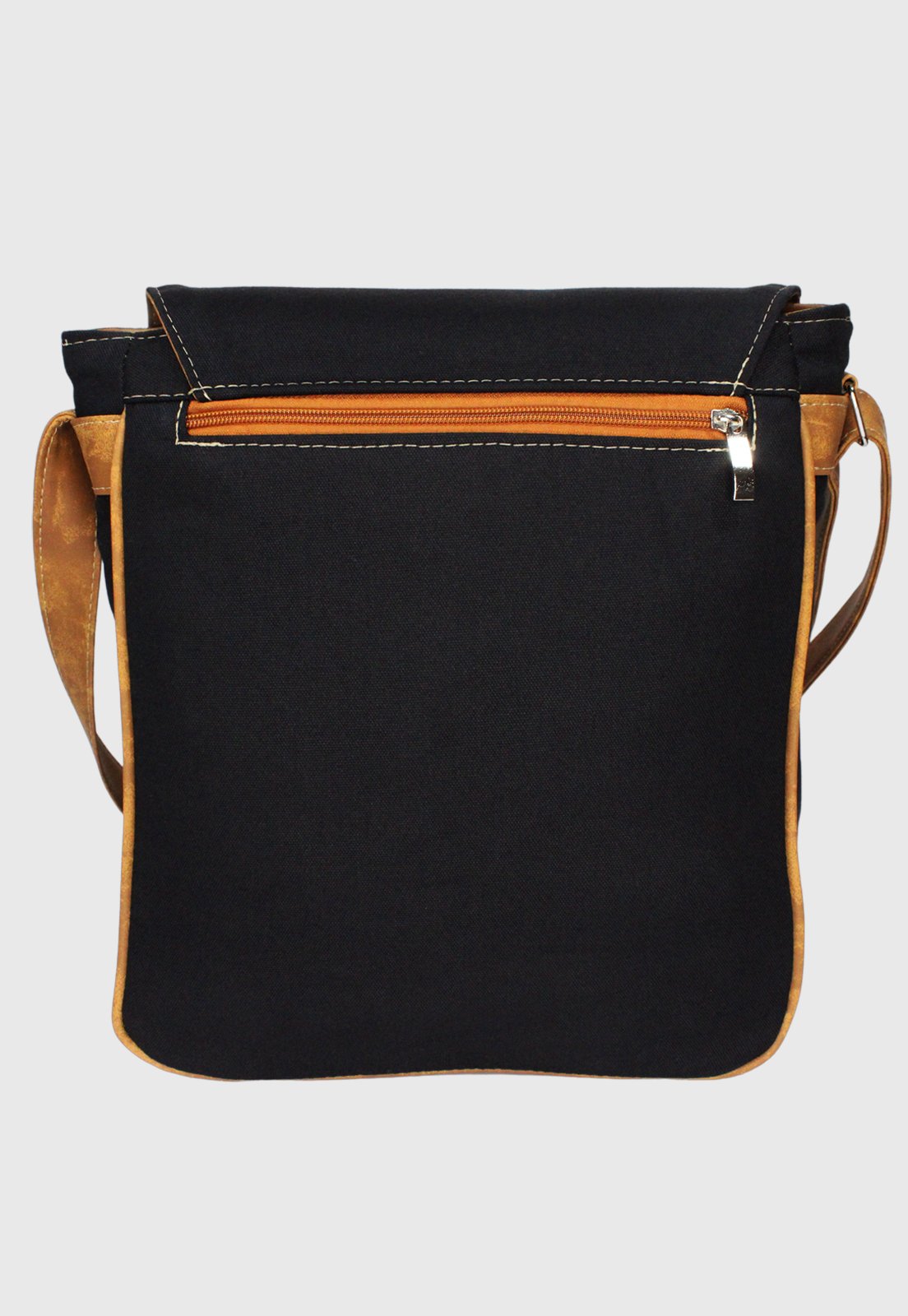 Bolsa Lennas Transversal de Lona Preta L068 Preto 3