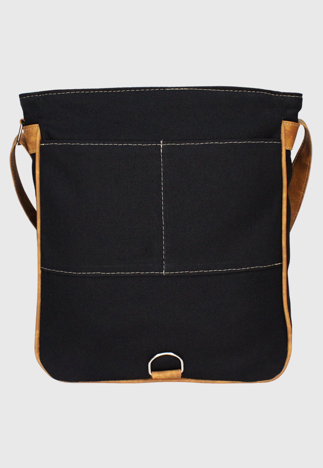 Bolsa Lennas Transversal de Lona Preta L068 Preto 4