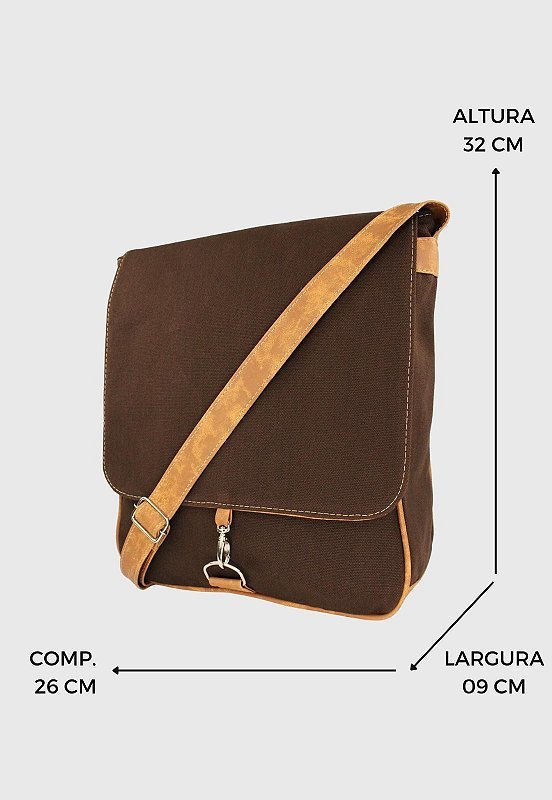Lennas Bolsa Transversal de Lona Cafe L068 Marrom 2