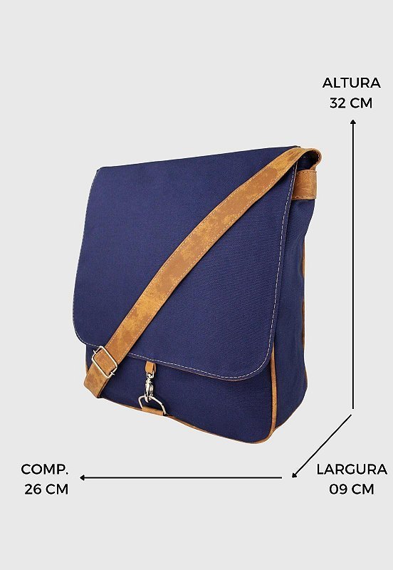 Bolsa Lennas Transversal de Lona Azul L068 Azul 2