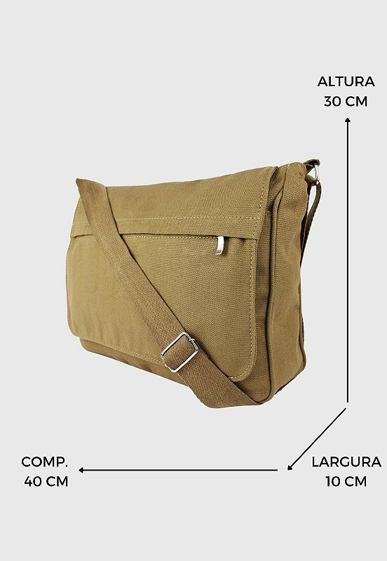 Lennas Pasta Carteiro de Lona Classic Caqui L082 Bege 2