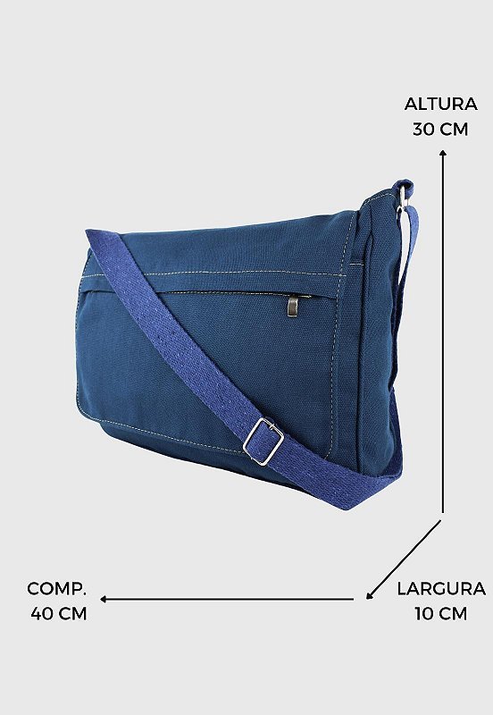 Lennas Pasta Carteiro de Lona Classic Azul L082 Azul 2