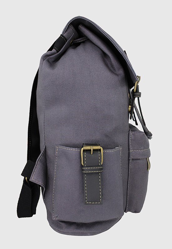 Lennas Mochila Vintage de Lona Tamanho Grande Cinza L085 Cinza 3
